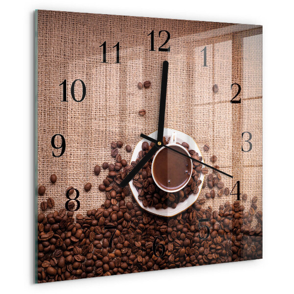 Orologio quadrato chicchi di caffè