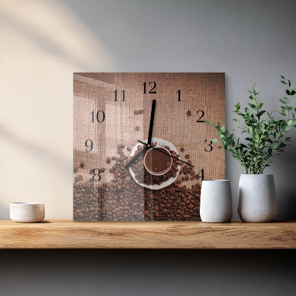Orologio quadrato chicchi di caffè