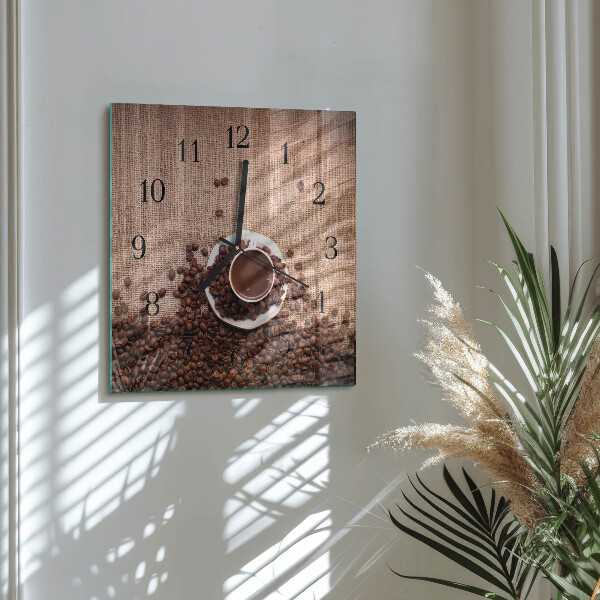 Orologio quadrato chicchi di caffè
