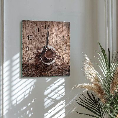 Orologio quadrato chicchi di caffè