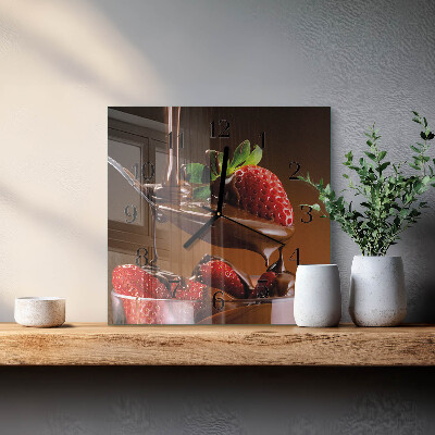 Orologio quadrato Fragole al cioccolato