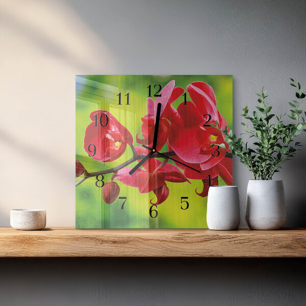 Orologio quadrato Orchidea