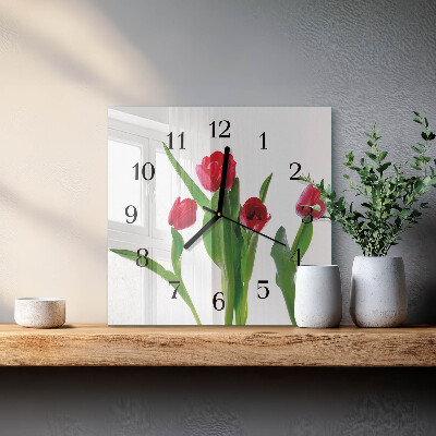 Orologio quadrato Tulipani