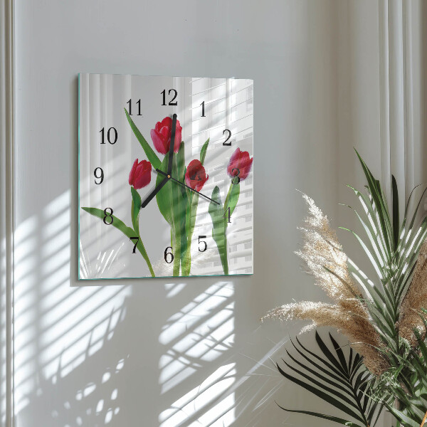 Orologio quadrato Tulipani