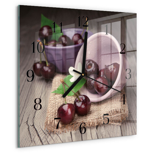 Orologio quadrato Ciliegie di Borgogna