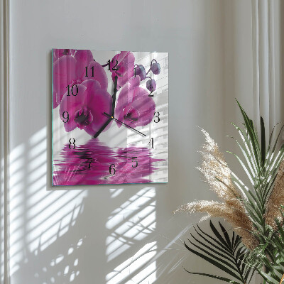 Orologio quadrato Orchidea