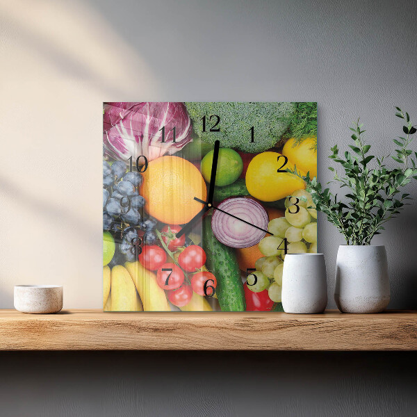 Orologio quadrato Frutta e verdura