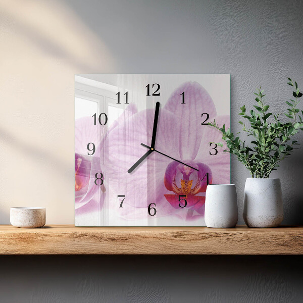 Orologio quadrato Orchidea