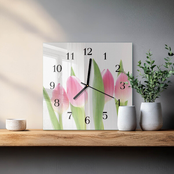 Orologio quadrato Tulipani