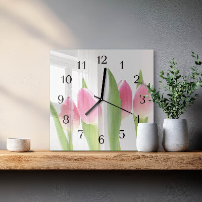 Orologio quadrato Tulipani