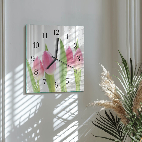 Orologio quadrato Tulipani