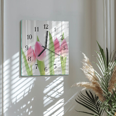 Orologio quadrato Tulipani