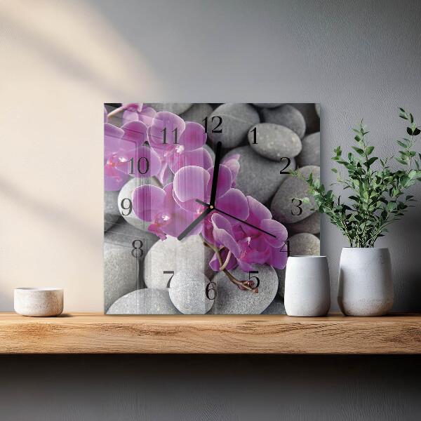 Orologio quadrato Pietre per orchidee
