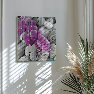 Orologio quadrato Pietre per orchidee