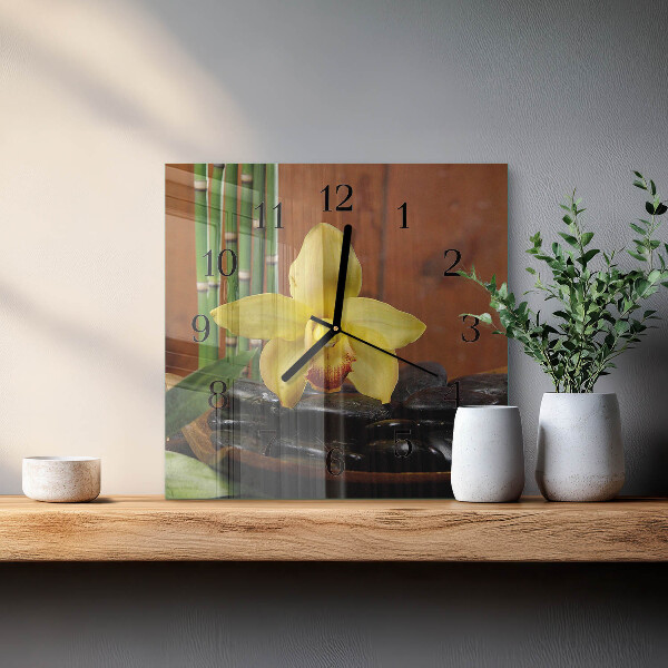 Orologio quadrato Orchidea di bambù