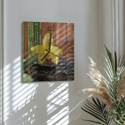 Orologio quadrato Orchidea di bambù