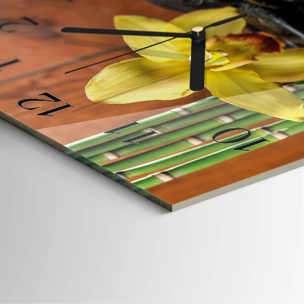 Orologio quadrato Orchidea di bambù