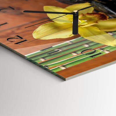 Orologio quadrato Orchidea di bambù