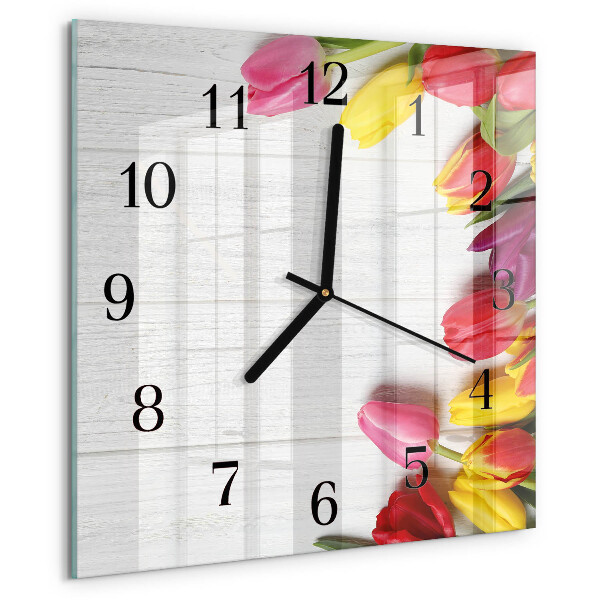 Orologio quadrato Tulipani