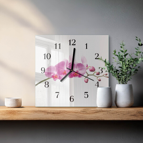 Orologio quadrato Orchidea