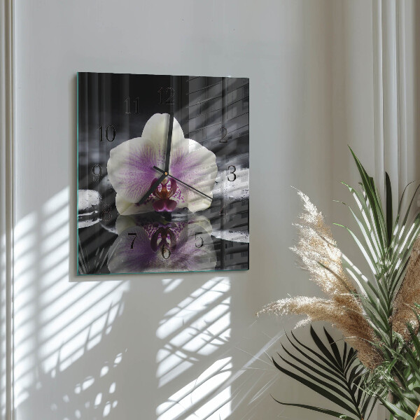 Orologio quadrato Orchidea