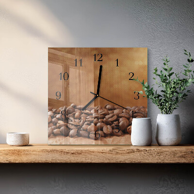 Orologio quadrato chicchi di caffè