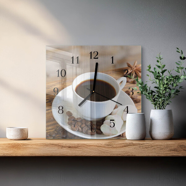 Orologio quadrato Caffè