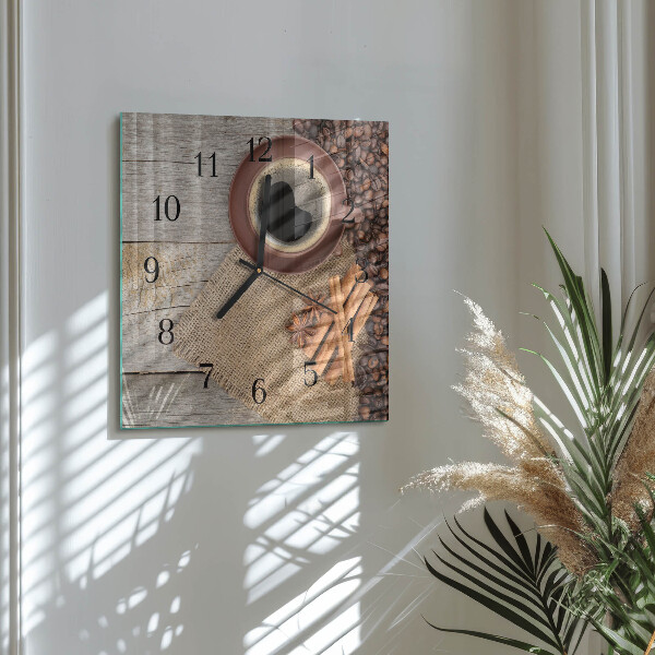 Orologio quadrato chicchi di caffè
