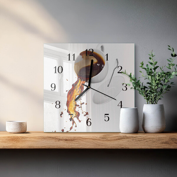 Orologio quadrato Caffè