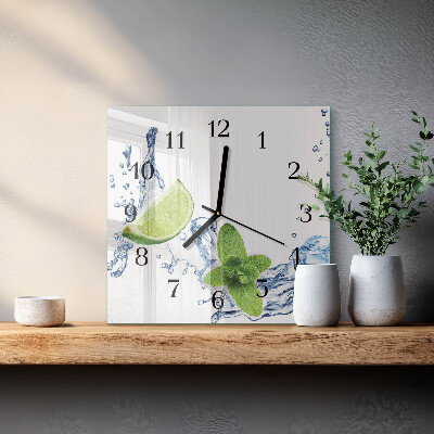 Orologio quadrato Menta e lime