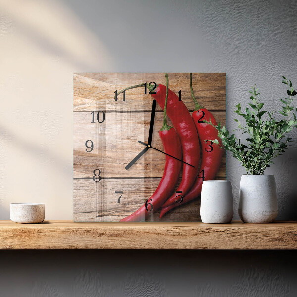 Orologio quadrato peperoncini