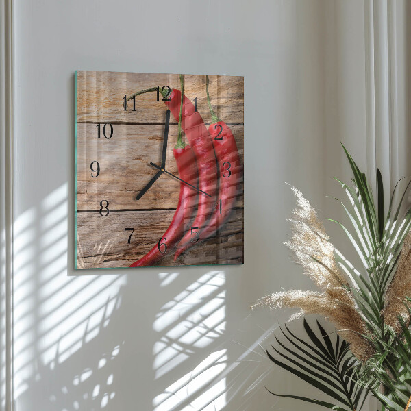 Orologio quadrato peperoncini