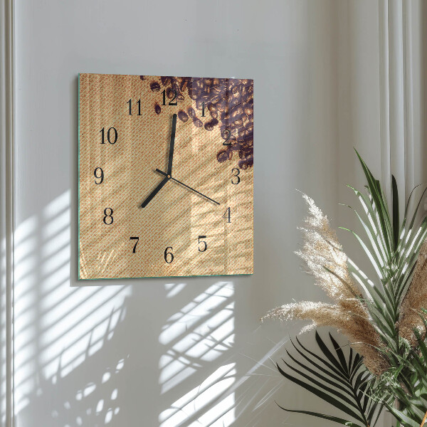 Orologio quadrato chicchi di caffè