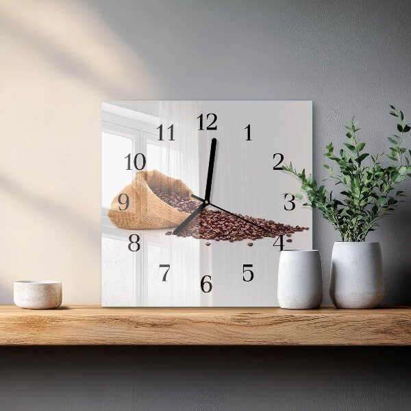 Orologio quadrato chicchi di caffè