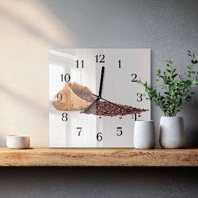 Orologio quadrato chicchi di caffè