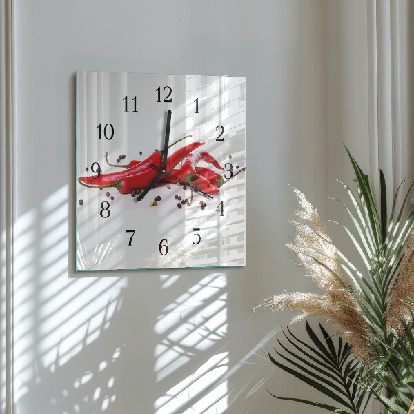 Orologio quadrato peperoncini