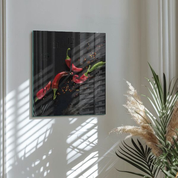 Orologio quadrato peperoncini