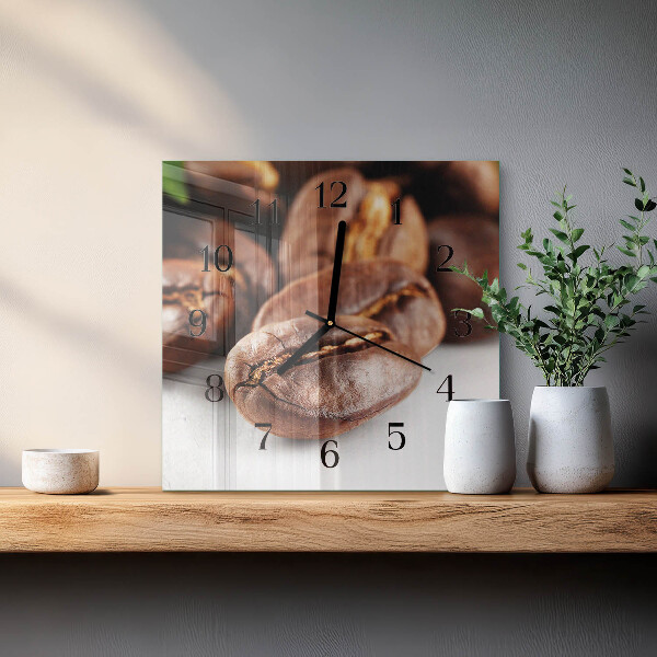 Orologio quadrato chicchi di caffè