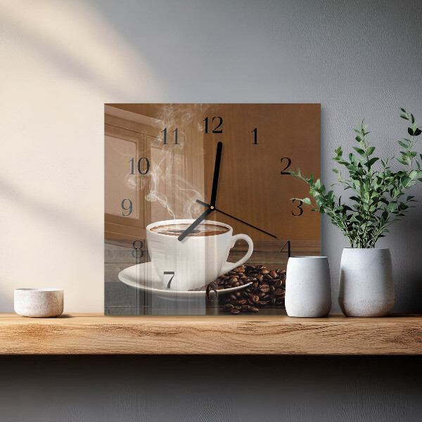 Orologio quadrato Caffè