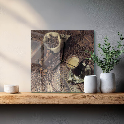 Orologio quadrato Caffè