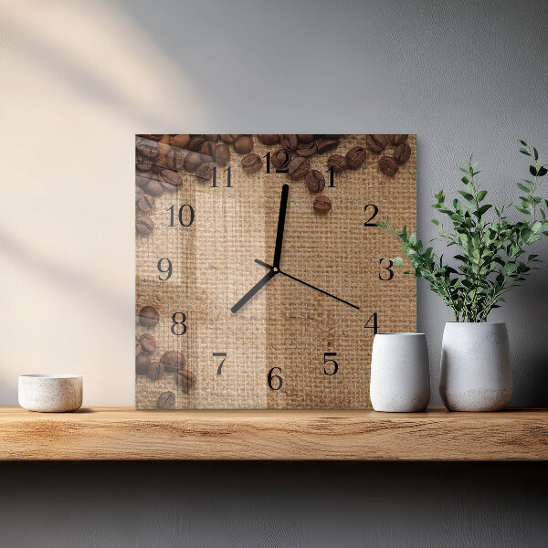Orologio quadrato chicchi di caffè