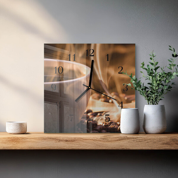 Orologio quadrato Caffè