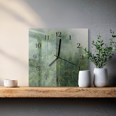 Orologio quadrato Foresta nebbiosa