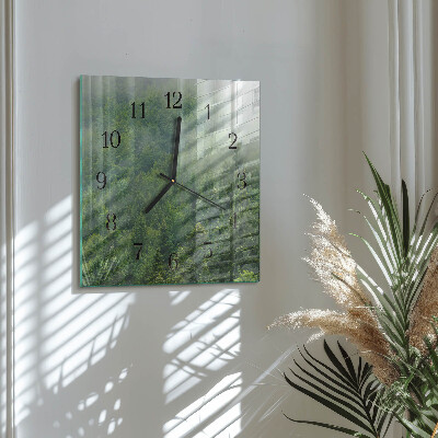 Orologio quadrato Foresta nebbiosa
