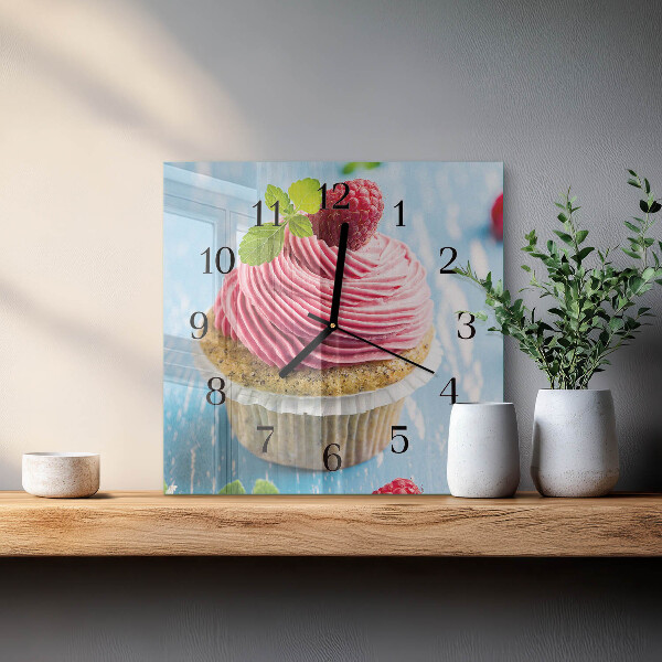 Orologio quadrato muffin ai lamponi