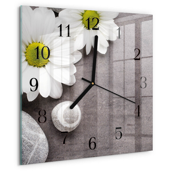Orologio quadrato Fiori e pietre
