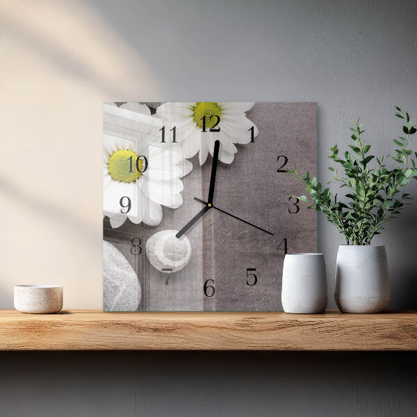 Orologio quadrato Fiori e pietre