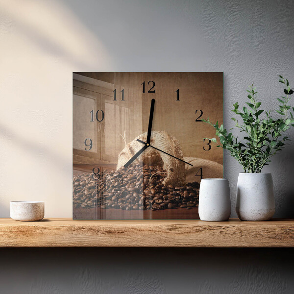Orologio quadrato Caffè