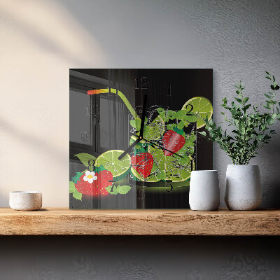 Orologio quadrato Fragola e lime