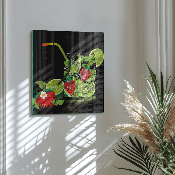 Orologio quadrato Fragola e lime